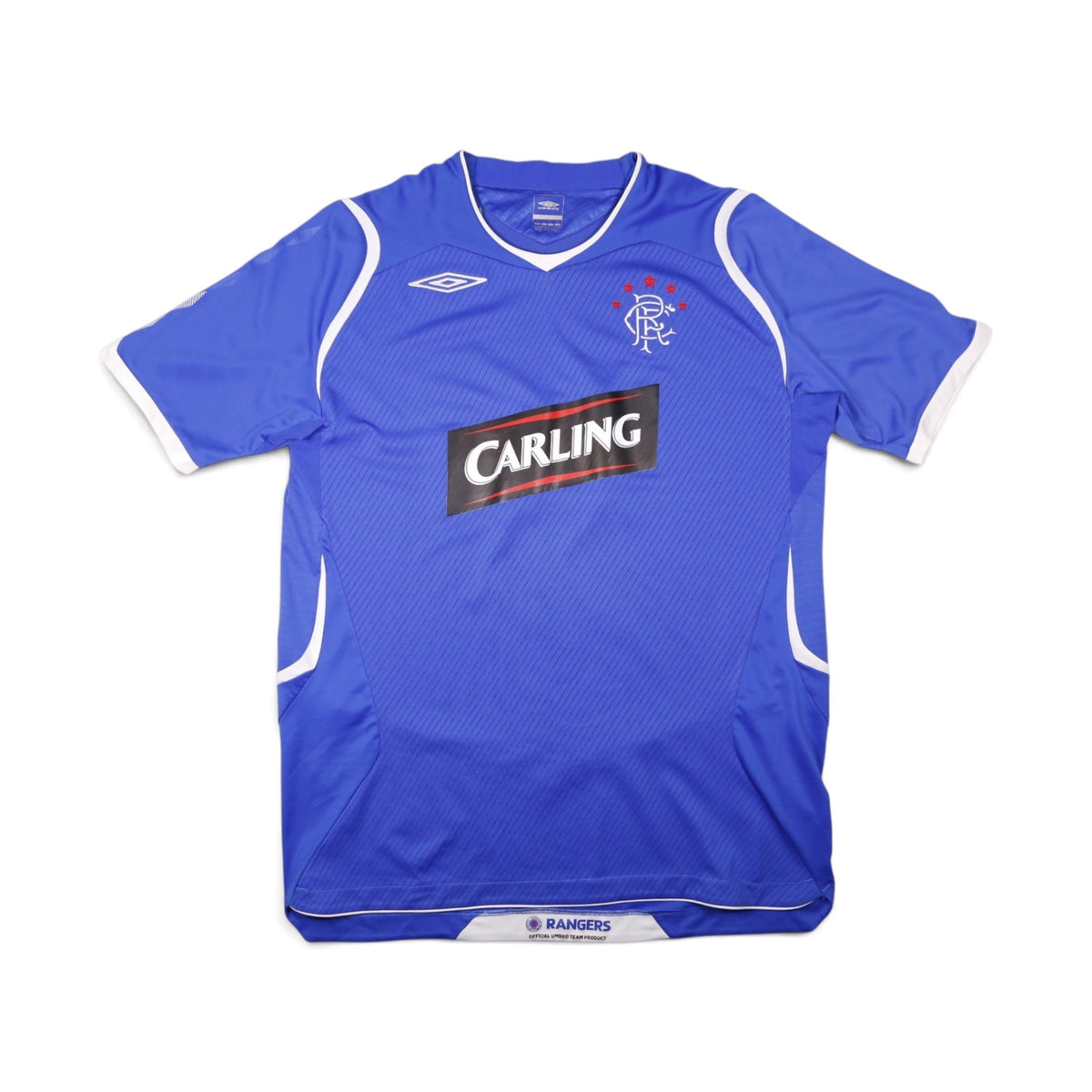Rangers 2008/09 home shirt front view with Carling sponsor and crest