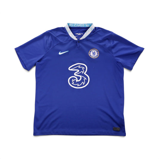 2022/23 Chelsea home shirt by Nike, front view with Three sponsor and crest