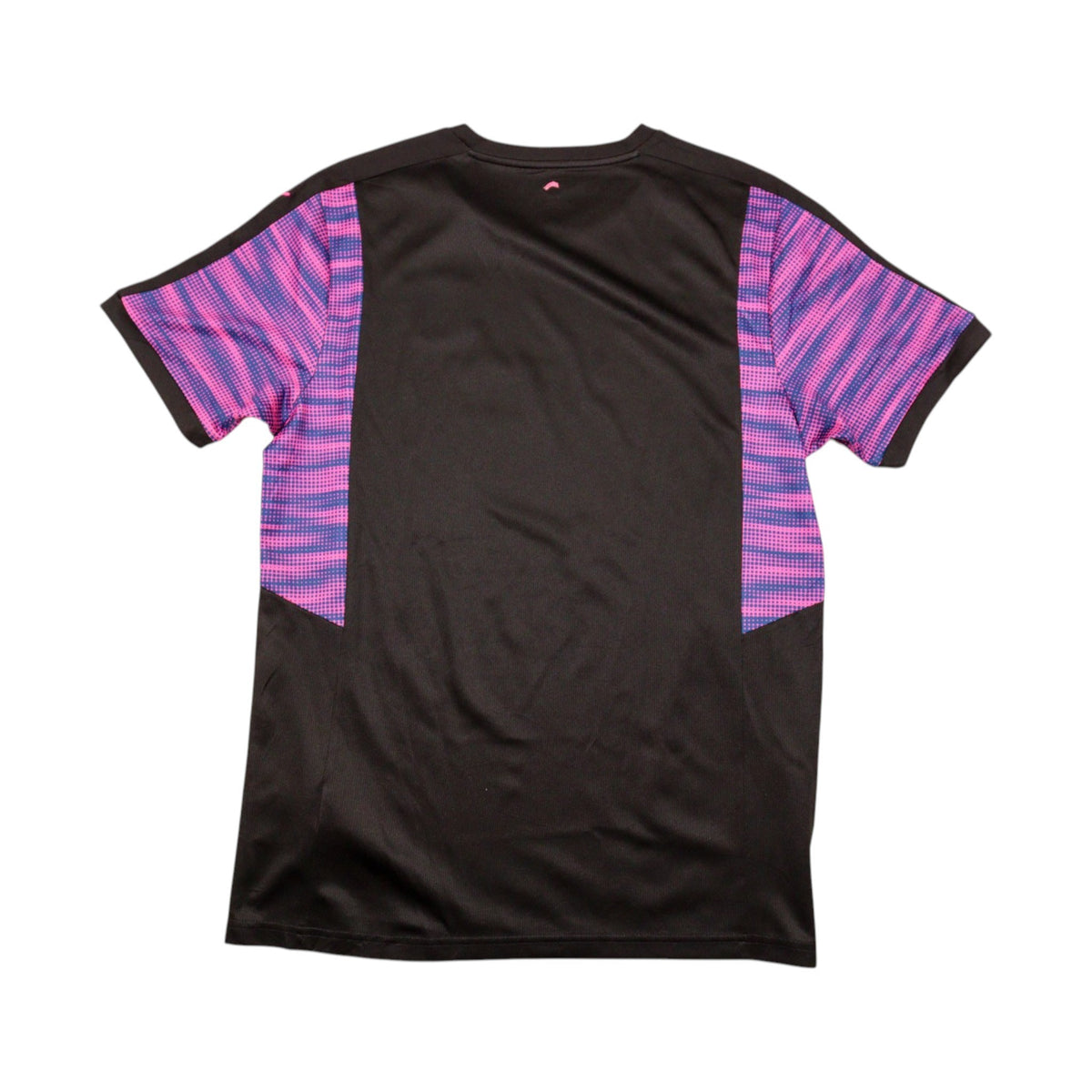 Back of the black Bordeaux third shirt showing patterned sleeve inserts