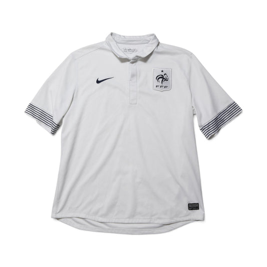 France 2012-14 away shirt back view showing plain back and pinstripe cuffs