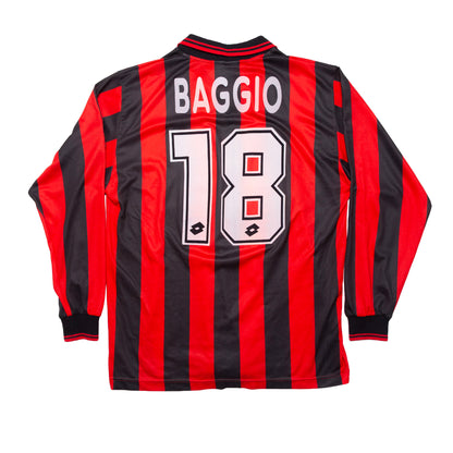 1996/97 Milan L/S Home Shirt Baggio #18 (M)