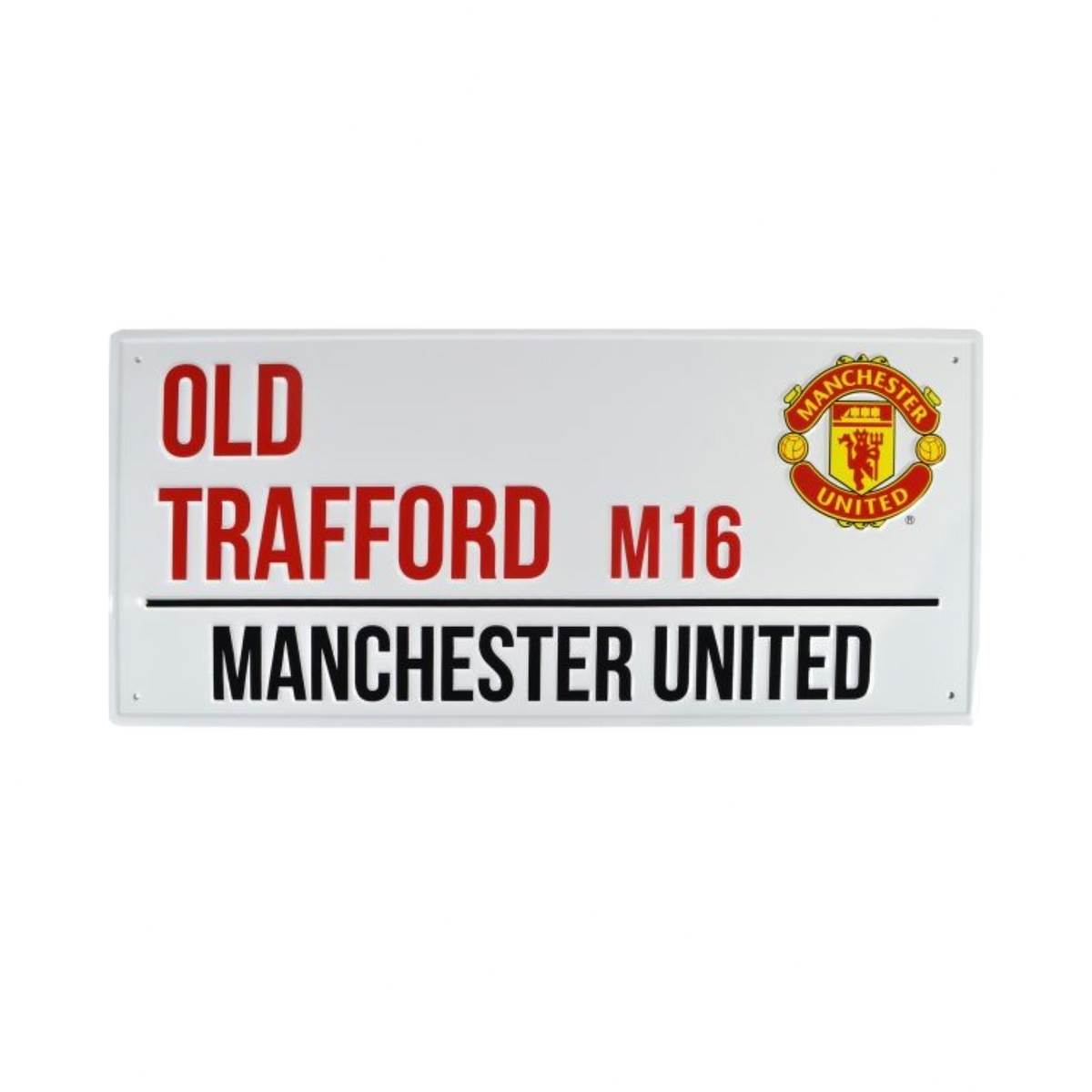 Man United White Street Sign