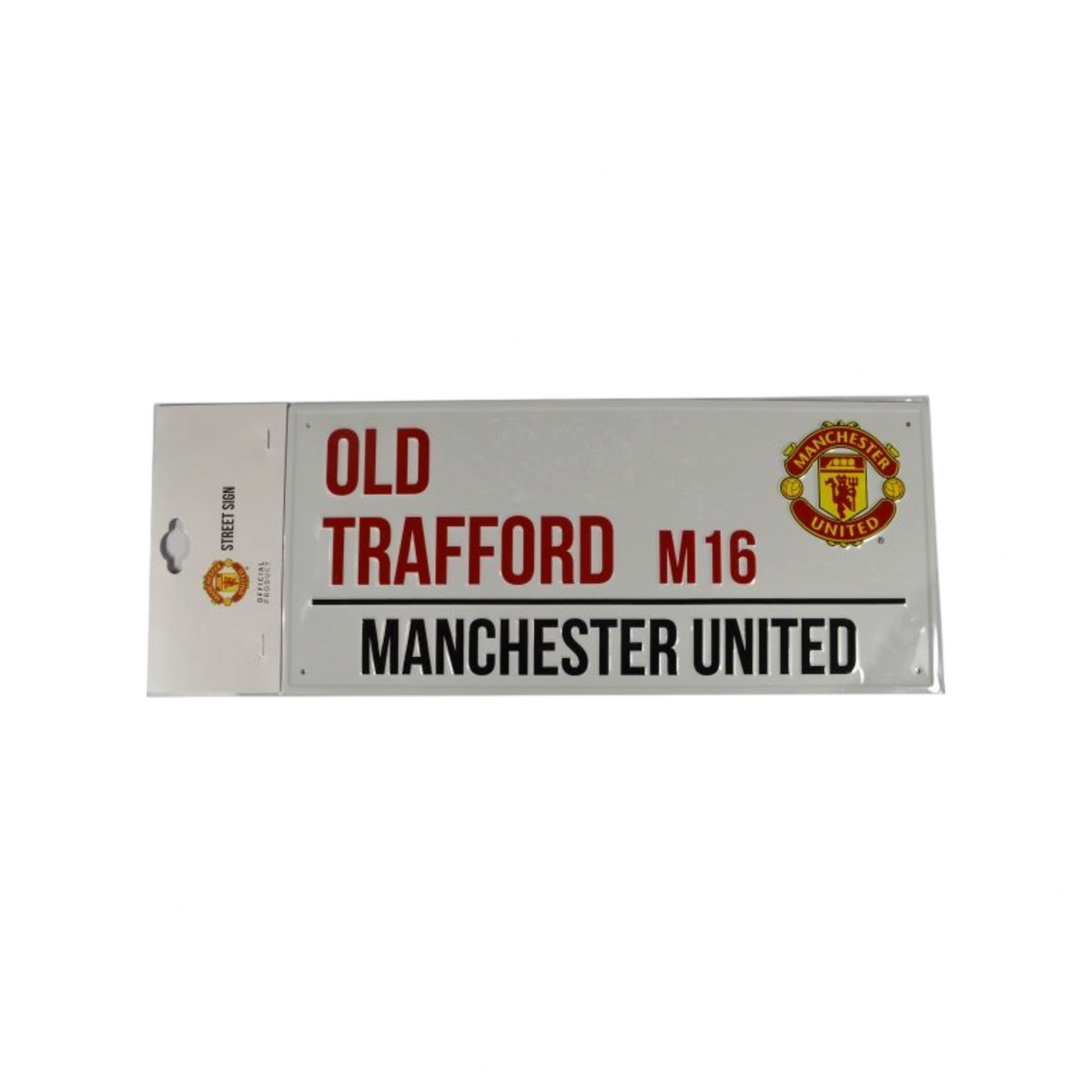 Man United White Street Sign