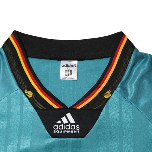 1992/94 Germany away shirt front view showing teal body and V-neck collar