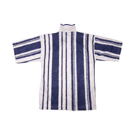 1992/93 West Bromwich Albion home shirt back view showing navy and white stripes