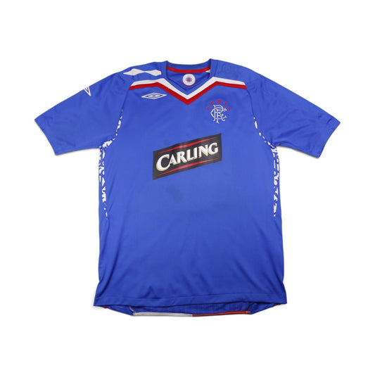 2007/08 Rangers home shirt front view with Carling sponsor and Umbro logo
