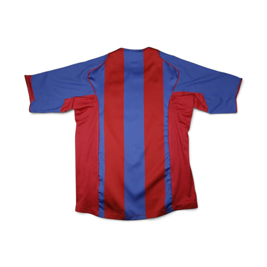 2004/05 Barcelona Nike home shirt back view showing blue and red stripes