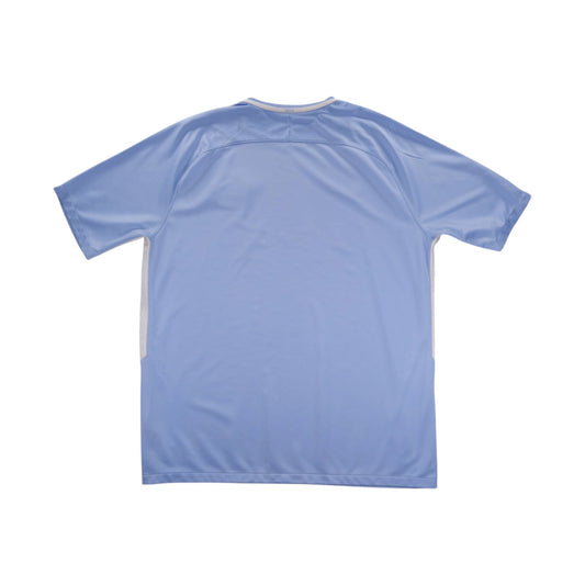 Manchester City 2017/18 home shirt back view in sky blue with white side trim