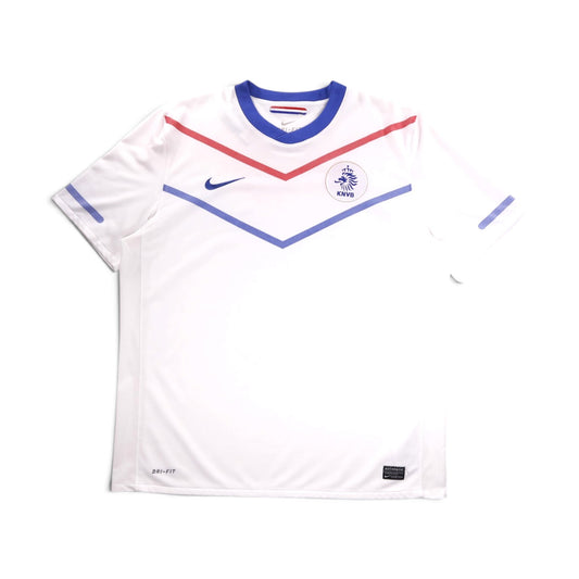 Front of white 2010/11 Netherlands away football shirt with KNVB crest and Nike swoosh