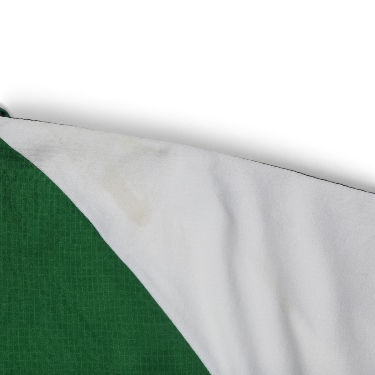 Close-up of mark on the white sleeve