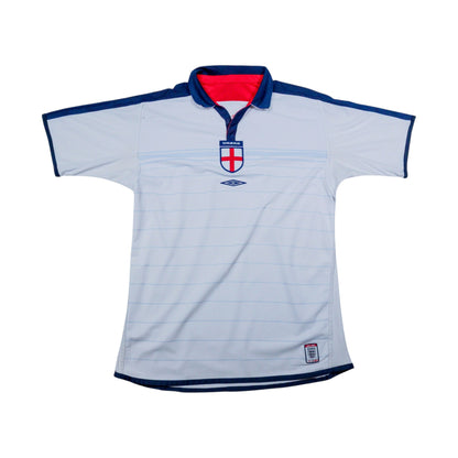 Front of white 2003/05 England home shirt with Umbro crest and navy trim