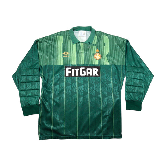 Inter Milan 1991/92 Umbro goalkeeper shirt, front view with FitGar sponsor