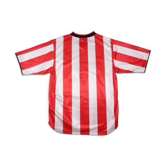Sunderland 2000/01 home shirt back view showing red and white stripes