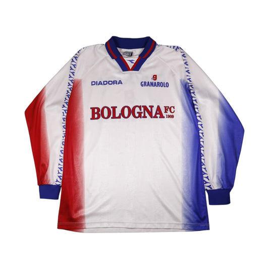 Bologna FC 1909 1996/97 Diadora training shirt, front view, white with red and blue fade