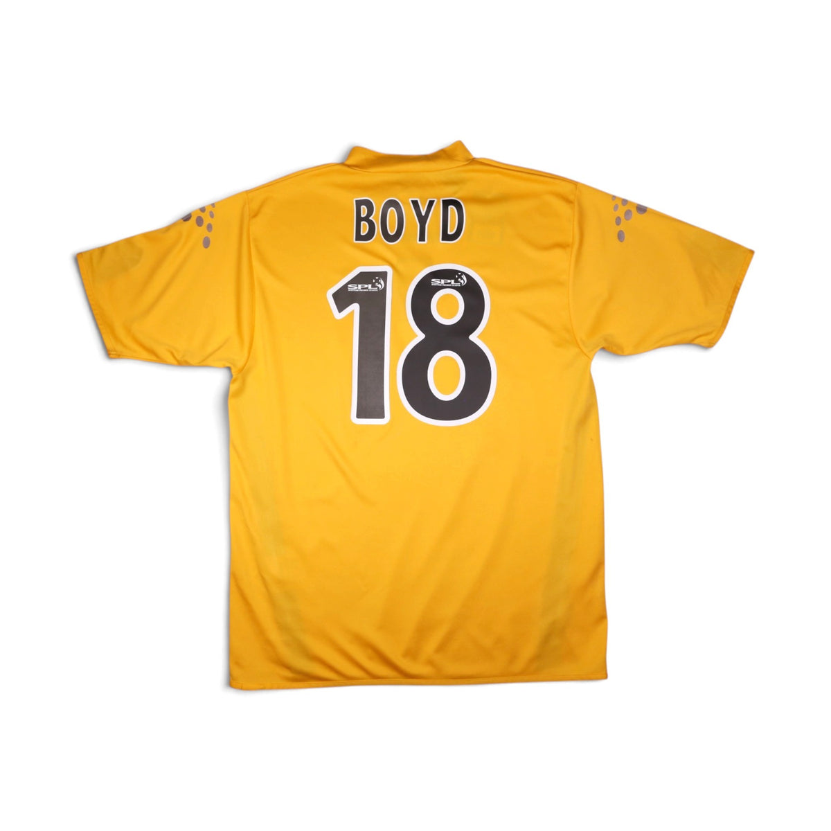 Scotland third shirt back view showing Boyd 18 printing and SPL sponsor patches