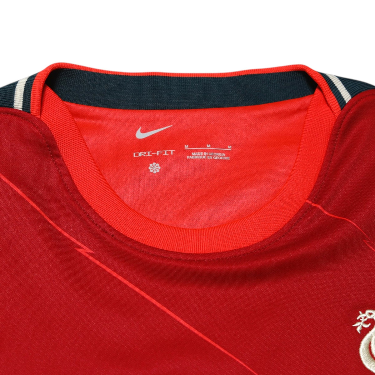 Nike collar label showing size M and Dri-Fit fabric detail