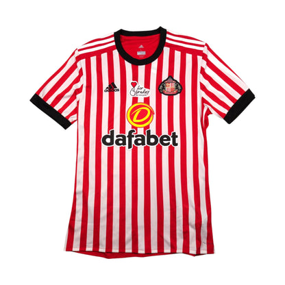 Sunderland 2017/18 adidas home shirt front view with Dafabet sponsor