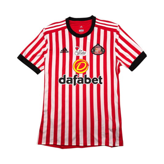 Sunderland 2017/18 adidas home shirt front view with Dafabet sponsor