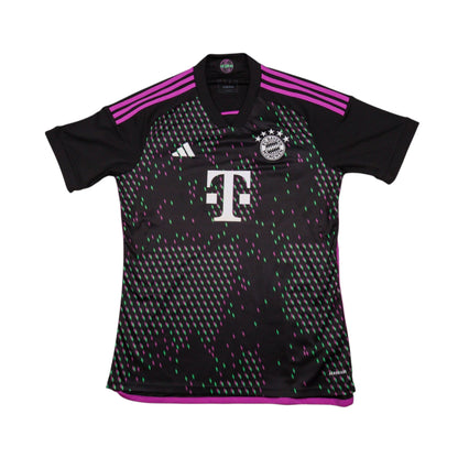 Bayern Munich 2023/24 away shirt front view with Telekom sponsor and adidas logo