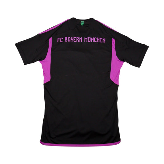 Bayern Munich 2023/24 away shirt back view showing club name in purple