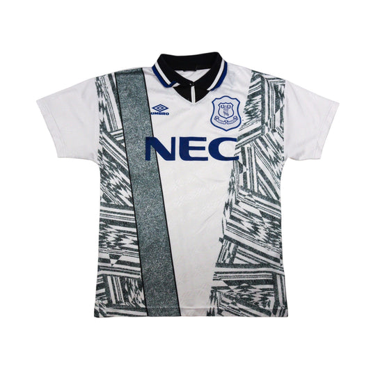 Everton 1994/95 away shirt front view with NEC sponsor and Umbro logo
