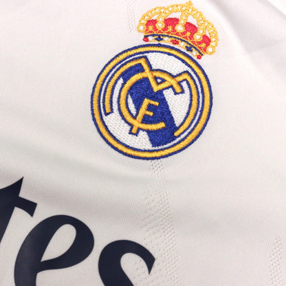 Close-up of Real Madrid crest with crown above it