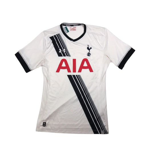 Tottenham Hotspur 2015/16 home shirt front, white with navy diagonal stripe and AIA sponsor