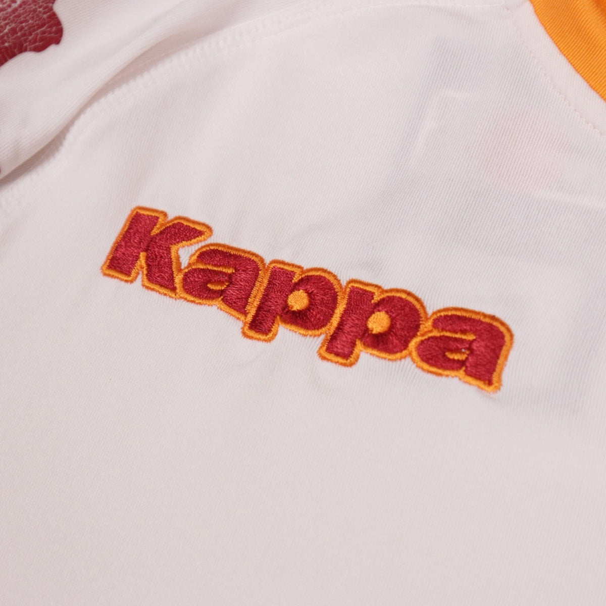 Close-up of the embroidered Kappa wordmark on the chest