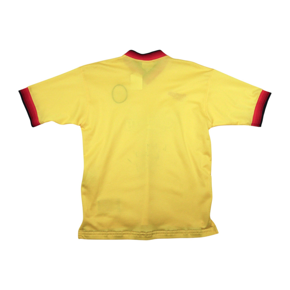 Liverpool 1997-98 Reebok away shirt, back view, plain yellow body