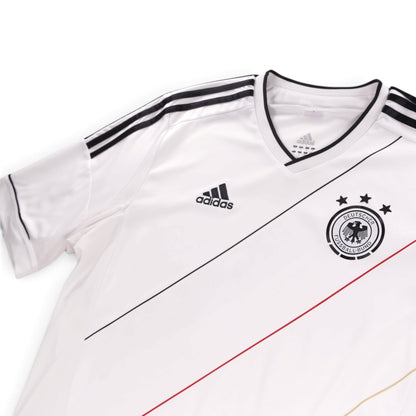 Close-up of adidas logo, DFB crest and collar on Germany 2012/13 home shirt