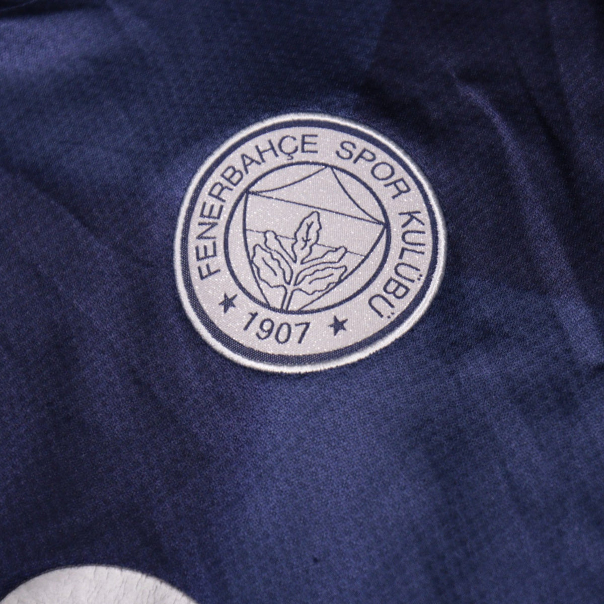 Close-up of the Fenerbahçe 1907 crest on the shirt