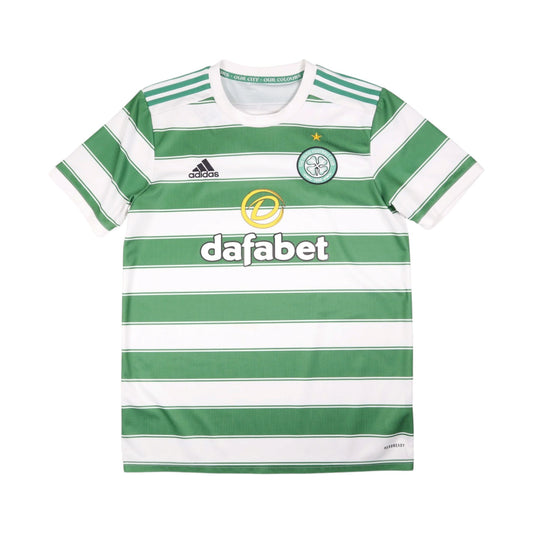 2021/22 Celtic home shirt front, green and white hoops with Dafabet sponsor