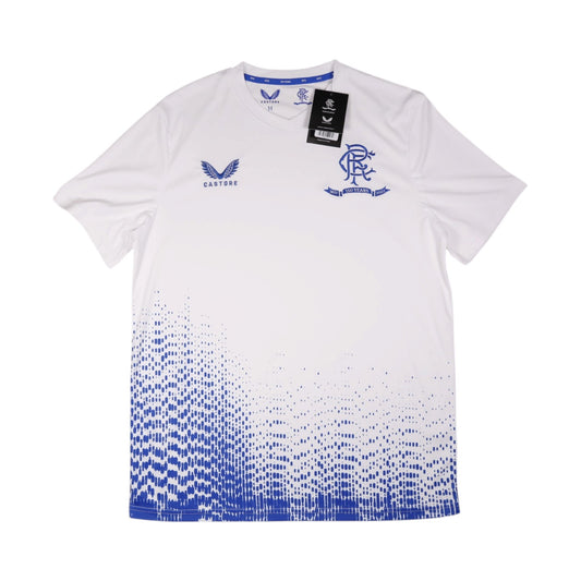 White Rangers training shirt front with Castore logo and 150th anniversary crest