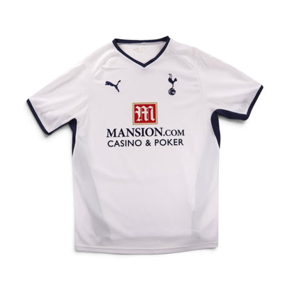 Tottenham Hotspur home shirt front with Puma logo, cockerel crest and Mansion.com sponsor
