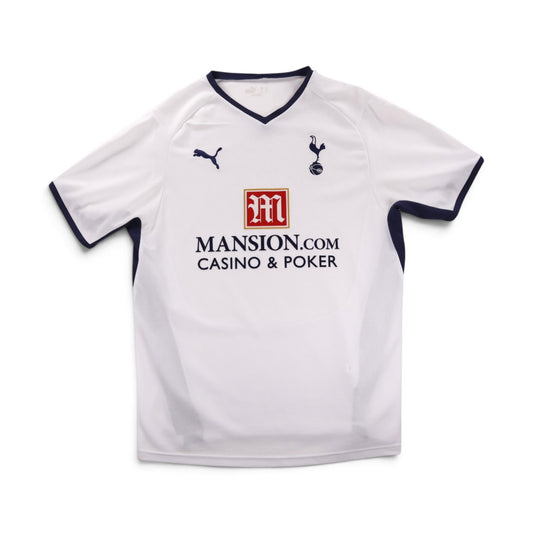 Tottenham Hotspur home shirt front with Puma logo, cockerel crest and Mansion.com sponsor