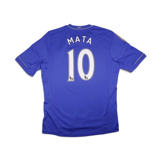 Back view of 2012/13 Chelsea home shirt printed Mata number 10