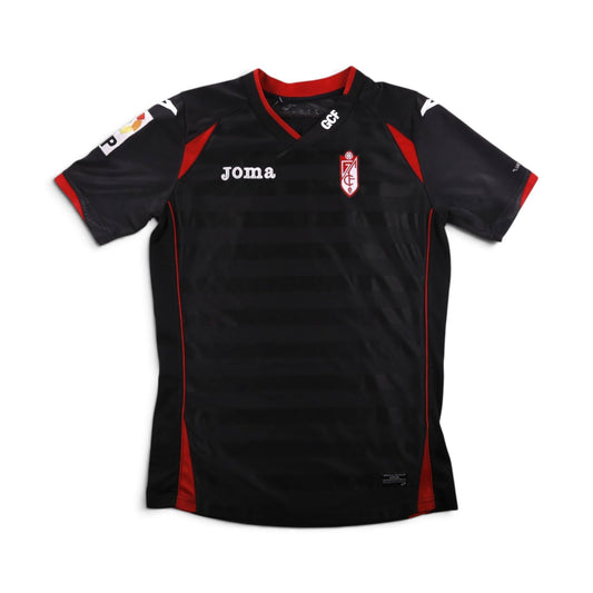 2014/15 Granada CF away shirt by Joma, front view, black with red trim