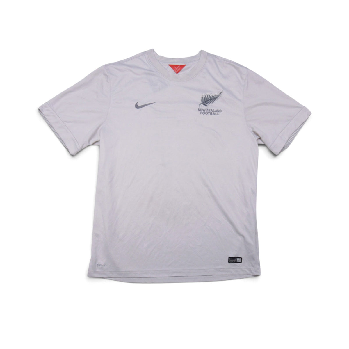 2014/15 New Zealand Football home shirt front view, Nike, silver fern crest