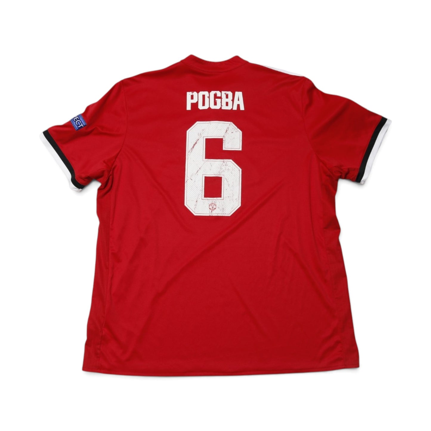 Manchester United 2017-18 home shirt back view with Pogba #6 printing