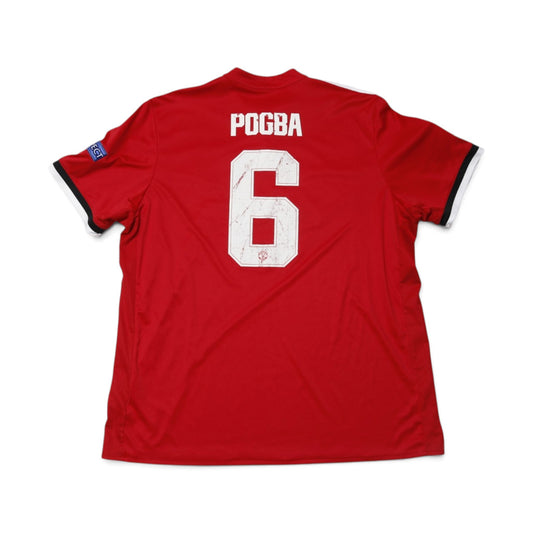 Manchester United 2017-18 home shirt back view with Pogba #6 printing