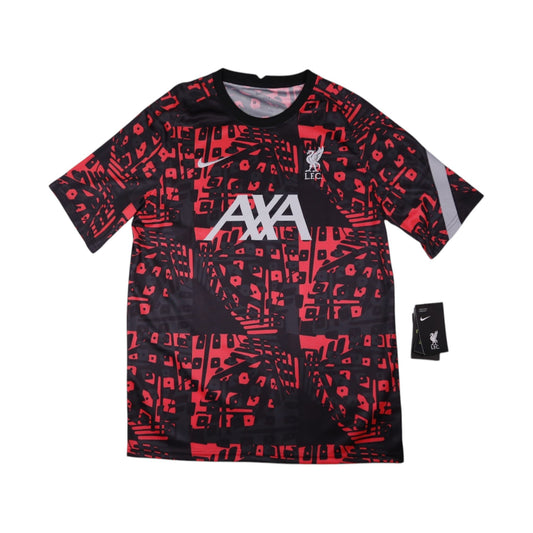 Front view of 2020/21 Liverpool Nike training shirt with AXA sponsor and crest