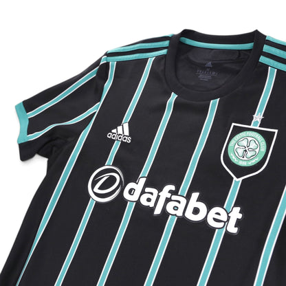 Close-up of the adidas logo, Celtic crest and Dafabet sponsor on the chest