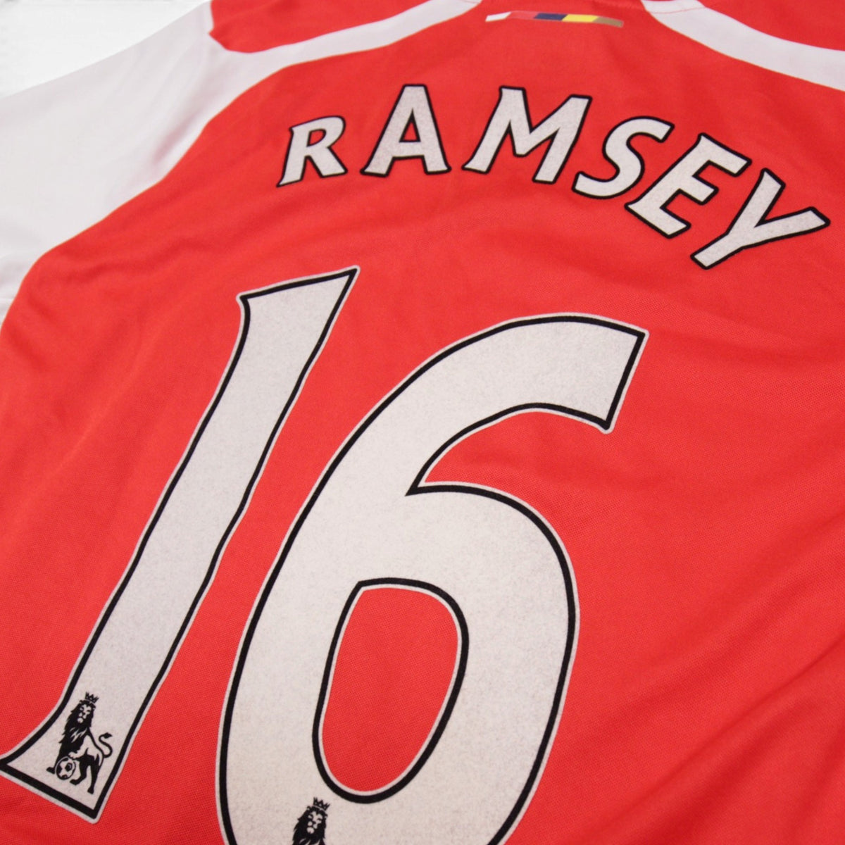 Close-up of Ramsey 16 name and number printing on back
