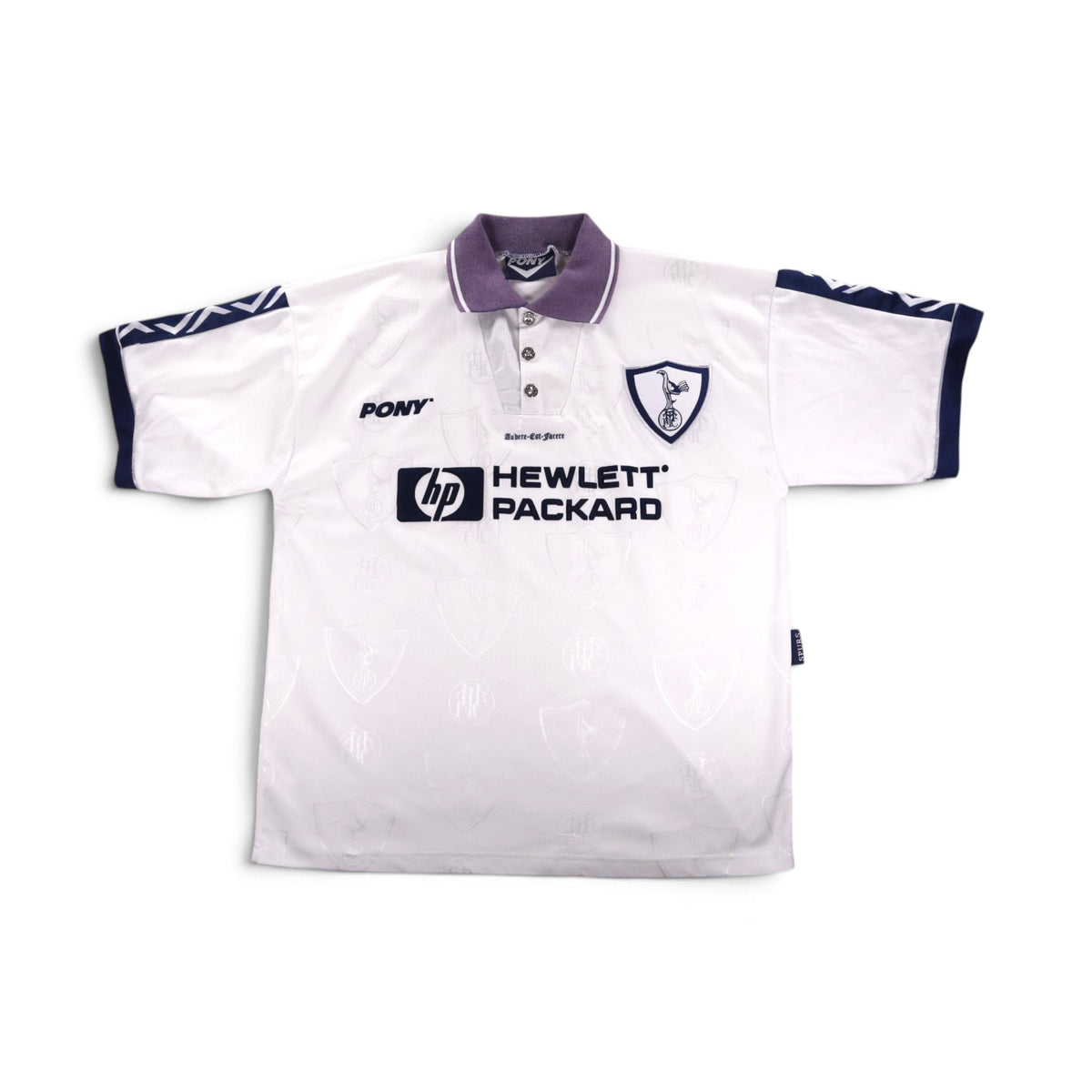 Tottenham Hotspur 1995/97 home shirt front view with Hewlett Packard sponsor