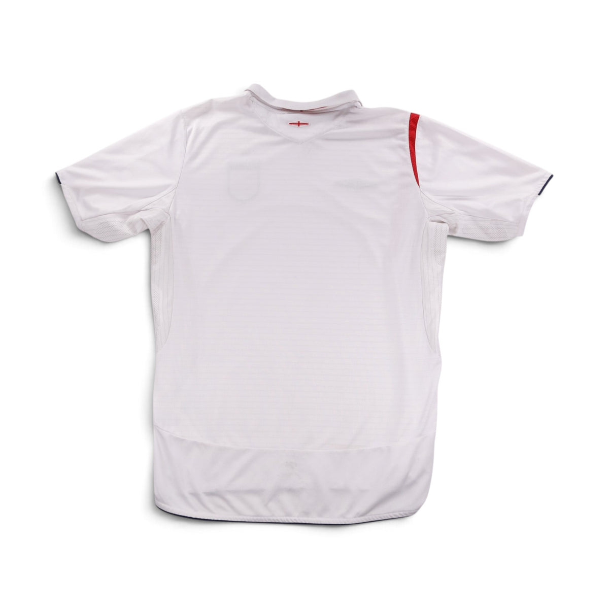 England 2005-07 home shirt back, plain white with navy and red shoulder trim