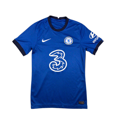 2020/21 Chelsea home shirt front, blue with navy trim, Three sponsor logo and Chelsea crest