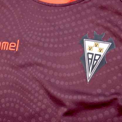 Close-up of the hummel logo and Albacete Balompié crest on the chest