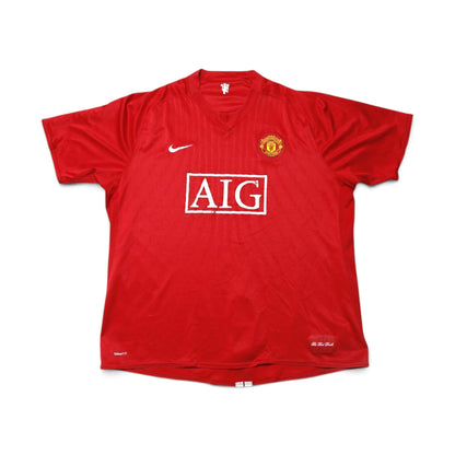 Manchester United 2008/09 home shirt front view with AIG sponsor