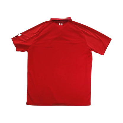 Liverpool 2018/19 home shirt back view showing plain back and number 96 emblem