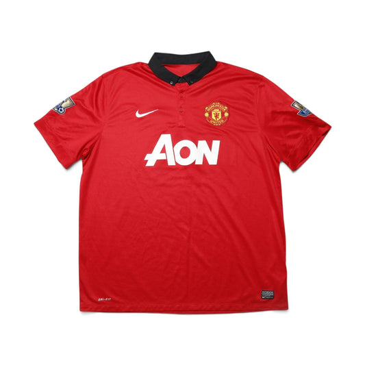Manchester United 2013/14 home shirt front view with AON sponsor